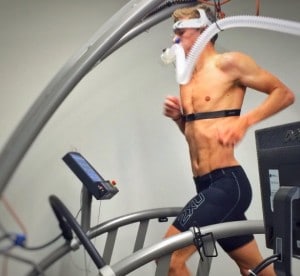 Marcel undergoing some pre season testing in the exercise physiology lab at the VIS.